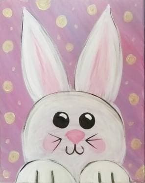 Polka Dots Easter Bunny - Paint and sip event at Egger's Ice Cream Parlor in Staten Island, NY - PaintNite.com