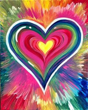 Rainbow Heart - Paint Nite event in Sonoma, CA