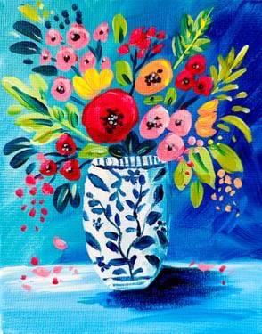 Chinoiserie Flower Vase — Painting