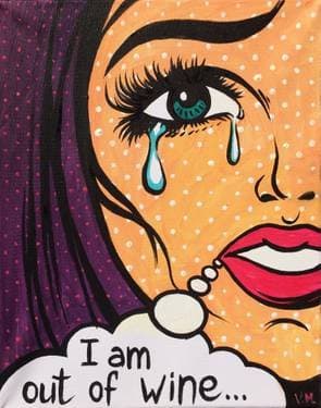 I Am Out Of Wine - Paint and sip event at Benchwarmer's Tavern & Grill in Mount Sinai, NY - PaintNite.com