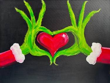 My Growing Christmas Heart - Paint Nite event in Calgary, AB