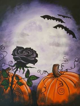 Midnight Rose at the Pumpkin Patch - Paint Nite event in Oshawa, ON