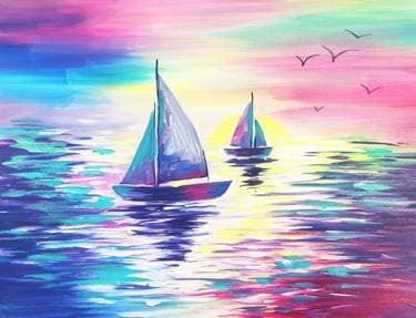 Sail into the Pink Sunset - Paint Nite event in Brampton, ON