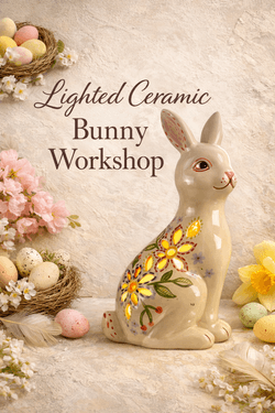 Lighted Ceramic Bunny Rabbit - Paint Nite event in Staten Island, NY