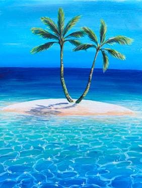 Sandy Tropical Island - Paint and sip event at Mt. Baldy Brewing in Upland, CA - PaintNite.com