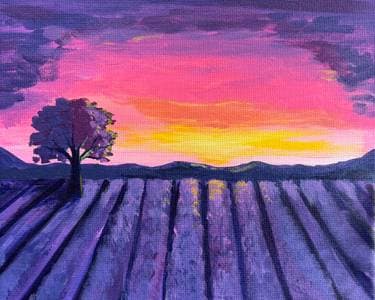 Lavender Landscape - Paint Nite event in Mono, ON