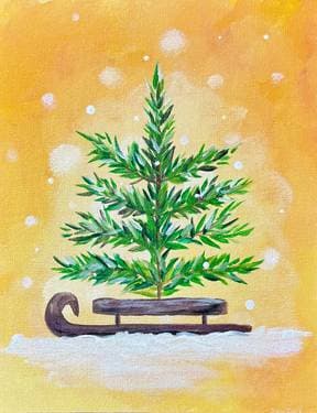 Snowy Tree Sled - Paint Nite event in Le Claire, IA
