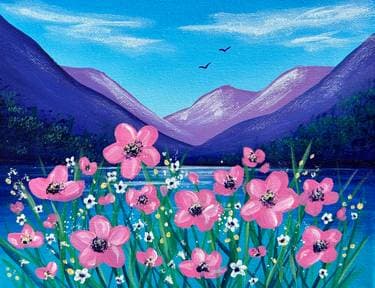 Spring Melt Mountain Flowers - Paint Nite event in Toronto, ON
