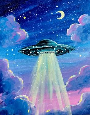Cosmic UFO - Paint Nite event in Rock Island, IL
