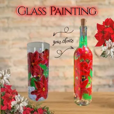 Sip, Glass Paint & bloom Poinsettias – The Ultimate Glass Paint Night out at Grafted Cellars! — Painting