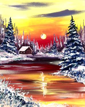Warm Winter Hideaway Paint Nite — Painting