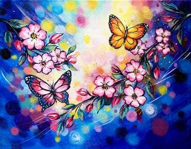 Cherry Blossom Explosion - Paint Nite event in South Salt Lake City , UT