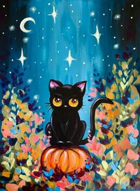 Pumpkin Garden Cat — Painting