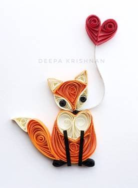 Little Fox Valentine - Paper Quilling with Deepa Krishnan