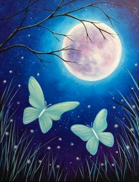 Moonlight Magic Butterflies - Paint Nite event in Victoria, BC