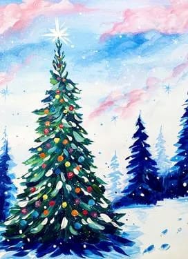 Christmas Tree Dream at Fox and Fiddle - Danforth — Painting