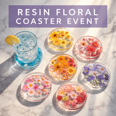Floral Resin Coaster Workshop - Paint Nite event in Long Beach, NY