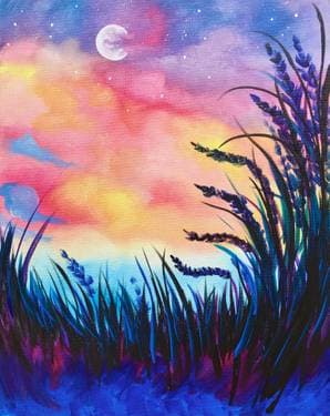 Moonlit Wheat Field - Paint Nite event in Yuba City, CA