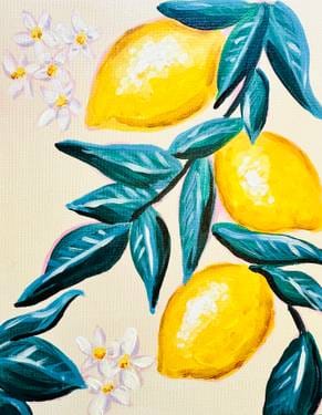 Lemons with Blossoms — Painting