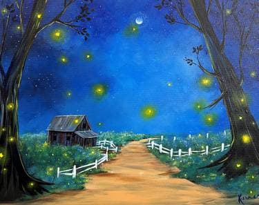 Country Nights and Fireflies - Paint Nite event in Mississauga, ON