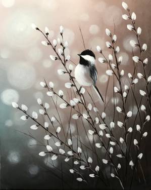 Paint Nite: Chickadee Radiance — Painting