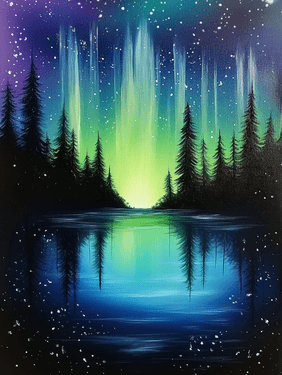 Bright Northern Lights - Paint and sip event at The V, VFW Post 1318 in Madison, WI - PaintNite.com