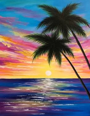Bright Ocean Sunrise - Paint Nite event in Gatineau, QC
