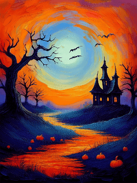 Halloween Witchy Landscape - Paint Nite event in Pierrefonds, QC