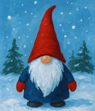 Winter Gnome — Painting