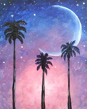 Magical Palm Tree Moon - Paint Nite event in Chico, CA