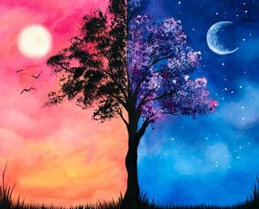 Where the Sun Meets the Stars - Paint Nite event in Vancouver, BC