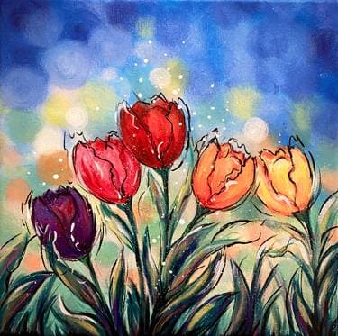 Fun and Colorful Tulips - Paint Nite event in Oshawa, ON
