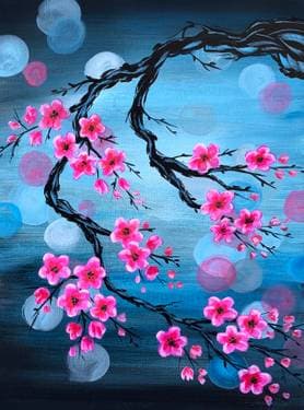 Cherry Blossoms in Bloom - Paint Nite event in Sandy , UT