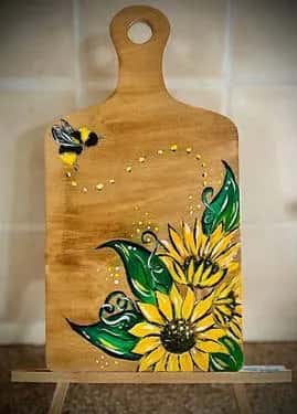 Bee My Sunshine decorative 12” Wood cutting board