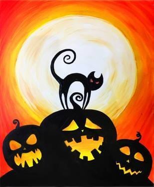 Halloween Pumpkin and Cat Paint and Sip in Ahwatukee — Painting