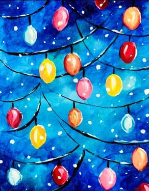 Retro Holiday Lights Paint and Sip Event in Mesa Arizona — Painting