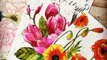 Watercolor Cards and Bookmarks - Paint Nite event in Saskatoon, SK