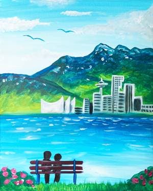 A View of Vancouver - by Team Cedar Forest - Paint Nite event in Langley, BC