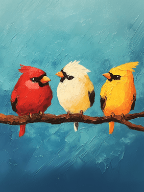 Three Little Birds Outside My Window at Murphy's Irish Pub — Painting