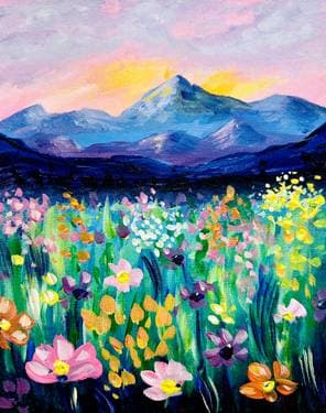 Floral Mountain Meadow - Paint Nite event in Toronto, ON