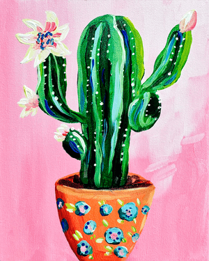 Pretty Little Cactus Pot - Paint Nite event in Gilroy, CA