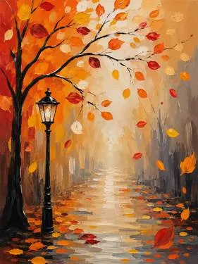 "Leaves in the Wind" — Painting