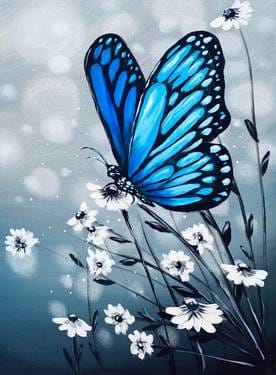 Paint Nite: My Magic Blue Butterfly — Painting