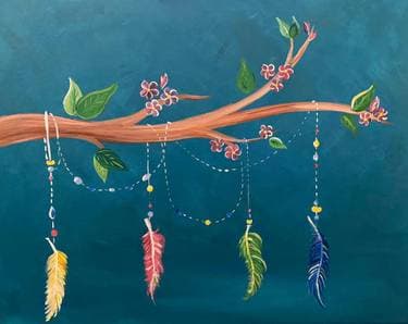 Spring in Suspension - Paint Nite event in Kenosha, WI