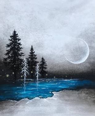 Deep Winter - Paint Nite event in Sherwood Park, AB