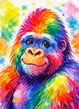 Colorful King Cong - Paint Nite event in Sacramento, CA