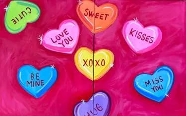 Valentine’s Day Conversation Heart Partner Painting - Paint Nite event in Glen Burnie, MD