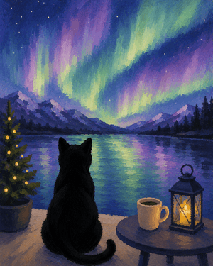 Northern Lights Cat - Paint Nite event in Napa, CA