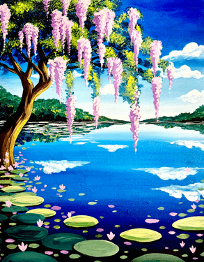 Lilacs and Long Days - Paint Nite event in San Jose, CA