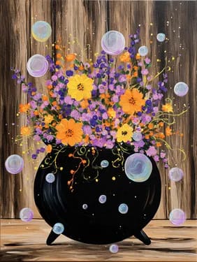 "Witches Floral Cauldron" — Painting